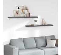 vidaXL Estante flotante de pared 2 uds MDF gris brillo 120x23,5x3,8 cm