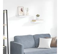 vidaXL 2X Estantes Flotantes Pared Repisa Balda Estantería Salón Sala de Estar Exhibición Colgante Decoración MDF Roble y Blanco 50x23x3,8 cm