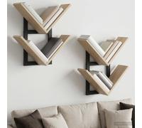 vidaXL Estante Flotante de Pared 2 uds. Roble Sonoma 43 x 15 x 47 cm