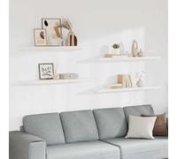 vidaXL Estantes flotantes pared 4 MDF 120x23,5x3,8 cm Blanco brillante, negro brillante, gris brillante Mueble Almacenaje Estantería para Oficina, Estudio, Dormitorio Estantería/Librería/ mueble de Al