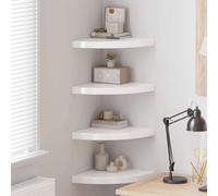vidaXL Estante flotante de pared 4 uds MDF blanco brillo 35x35x3,8 cm