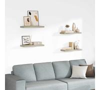 vidaXL 4X Estante Flotante Pared Repisa Colgante Estantería Tablero CD Libros Decoración Coleccionables Fotos Premios Color Roble MDF 60x23,5x3,8 cm