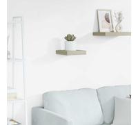vidaXL Estante Flotante de Pared Repisa Colgante Estantería Tablero CD Libros Coleccionables Fotos Premios Roble MDF 23x23,5x3,8 cm