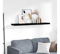 vidaXL Estante flotante de pared MDF negro brillante 120x23,5x3,8 cm