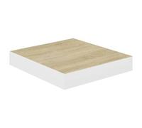 vidaXL Estante flotante de pared MDF roble y blanco 23x23,5x3,8 cm
