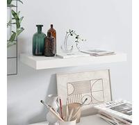 vidaXL Estante Flotante de Pared Repisa Colgante Estantería Tablero CD Libros Coleccionables Fotos Premios Blanco con Brillo MDF 50x23x3,8 cm