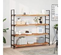 vidaXL Estante flotante madera acacia maciza acabado aceite 160x30x4cm