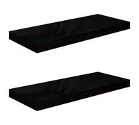 vidaXL Estante flotante pared 2 uds MDF 60x23,5x3,8 cm Blanco brillante, negro brillante, gris brillante Mueble Almacenaje Estantería para Oficina, Estudio, Dormitorio Estantería/Librería/ mueble de A