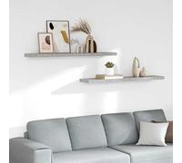 vidaXL Estante flotante pared 2 uds MDF gris hormigón 120x23,5x3,8 cm