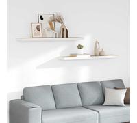 vidaXL Estante flotante pared 2 uds MDF roble y blanco 120x23,5x3,8 cm