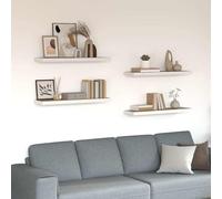 vidaXL Estante flotante pared 4 uds MDF 90x23,5x3,8 cm Blanco y roble