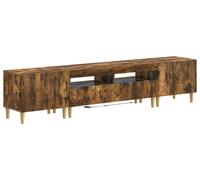 vidaXL Estante LED para TV, juego de 3 piezas, ARNHEM, material de madera con acabado en roble ahumado