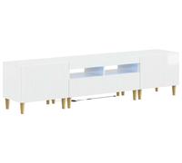 vidaXL Estante LED para TV, juego de 3 piezas, blanco brillante