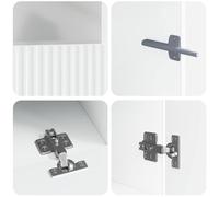 vidaXL Estante LED para TV, juego de 3 piezas, blanco brillante
