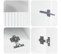 vidaXL Estante LED para TV, juego de 3 piezas, blanco brillante, material de madera