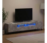 vidaXL Estante LED para TV, juego de 3 piezas, color gris hormigón, material de madera