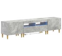 vidaXL Estante LED para TV, juego de 3 piezas, color gris hormigón, material de madera