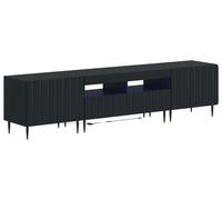 vidaXL Estante LED para TV, juego de 3 piezas, color negro, fabricado en material de madera