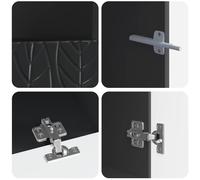 vidaXL Estante LED para TV, juego de 3 piezas, color negro, fabricado en material de madera