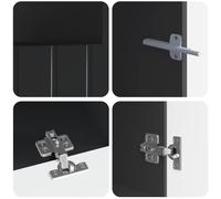 vidaXL Estante LED para TV, juego de 3 piezas, color negro, fabricado en material de madera