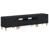 vidaXL Estante LED para TV, juego de 3 piezas, color negro, material de madera