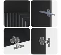 vidaXL Estante LED para TV, juego de 3 piezas, color negro, material de madera
