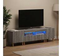 vidaXL Estante LED para TV, juego de 3 piezas, modelo ARNHEM, color gris Sonoma, fabricado en material de imitación madera
