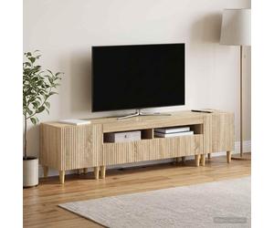 vidaXL Estante LED para TV, juego de 3 piezas, modelo ARNHEM, color roble Sonoma