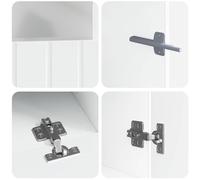 vidaXL Estante LED para TV, juego de 3 piezas, modelo ZWOLLE, blanco brillante, material de madera