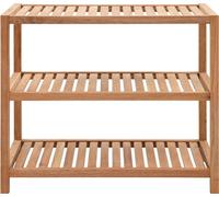 vidaXL Estante para baño de madera maciza de nogal, 65x40x55 cm