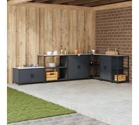 vidaXL Estantería de cocina HATTEM, color antracita, 90 x 50 x 92 cm, acero