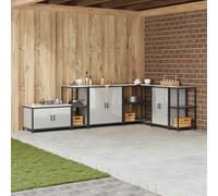 vidaXL Estantería de cocina HATTEM, color plateado, 40 x 50 x 92 cm, acero
