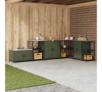 vidaXL Estantería de cocina HATTEM, color verde oliva, 60 x 50 x 92 cm, acero