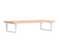 vidaXL Estante para lavabo, montaje en pared, acero y madera maciza de haya