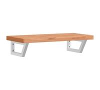 vidaXL Estante para lavabo, montaje en pared, acero y madera maciza de haya