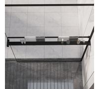 vidaXL Estante para pared de ducha aluminio negro 115 cm