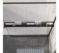 vidaXL Estante para pared de ducha aluminio negro 118 cm