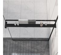 vidaXL Estante para pared de ducha aluminio negro 80 cm
