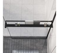 vidaXL Estante para pared de ducha aluminio negro 90 cm