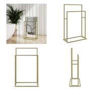 vidaXL Estante para toallas dorado, 48x24x78,5 cm, hierro - Soporte para toallas - Estante para toallas de pie - Estante de baño - Estante para toallas independiente