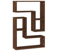 vidaXL Estante pared 2 uds madera contrachapada 50x15x50cm en color Gris sonoma/Roble artisan/Madera antigua y más | práctico organizador multiusos diseño compacto funcional