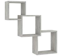 vidaXL Estantes de Pared Cubo Contrachapada Mobiliario Decoración Ideal Elegante Práctico Versátil Atractivo Robusto Gris Hormigón 68x15x68cm