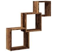 vidaXL Estantería pared de cubo – Madera de ingeniería envejecida 68x15x68 cm – Flotante multiusos