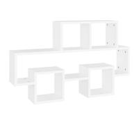 vidaXL Estante Pared Forma Coche Madera ingeniería Blanco 82x15x51 cm