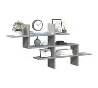 vidaXL Estante pared madera ingeniería 124,5x18x60,5 cm en color Marrón roble/Roble Sonoma/Roble ahumado y más | práctico organizador multiusos diseño compacto funcional