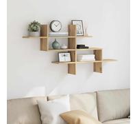 vidaXL Estante pared madera ingeniería 124,5x18x60,5 cm en color Marrón roble/Roble Sonoma/Roble ahumado y más | práctico organizador multiusos diseño compacto funcional