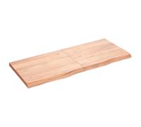vidaXL Estante pared madera roble tratada marrón claro 120x50x(2-4) cm