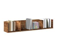 vidaXL Estante pared para CD madera ingeniería envejecida 100x18x18 cm