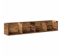 vidaXL Estante Pared para CD Madera ingeniería Envejecida 100x18x18 cm
