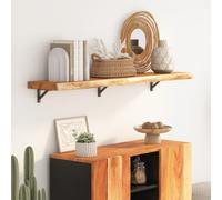 vidaXL Estante de pared rectangular – Balda para libros y CD en madera de acacia, borde vivo